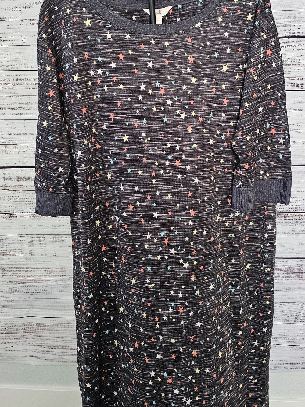 Secret Treasures Gray Star Print Casual Kids Dress